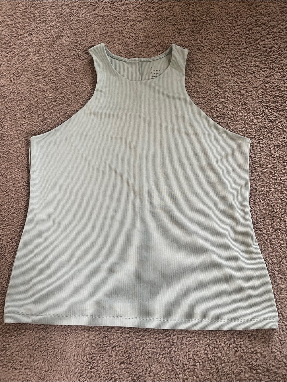 Light sage green Ribbed High-Neck Tank Top - Women